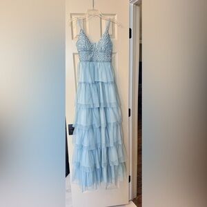 Xtraordinary Sparkling Blue Tiered Dress